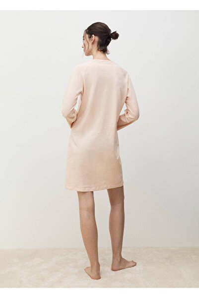 MANGO Woman Pamuklu V yaka gecelik