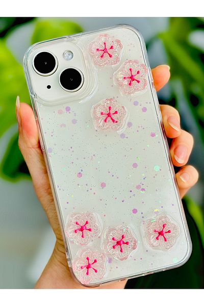 Go Aksesuar حافظة سيليكون بتصميم ساكورا متوافقة مع هاتف Iphone 14 Plus - 15 Plus مع لعبة
