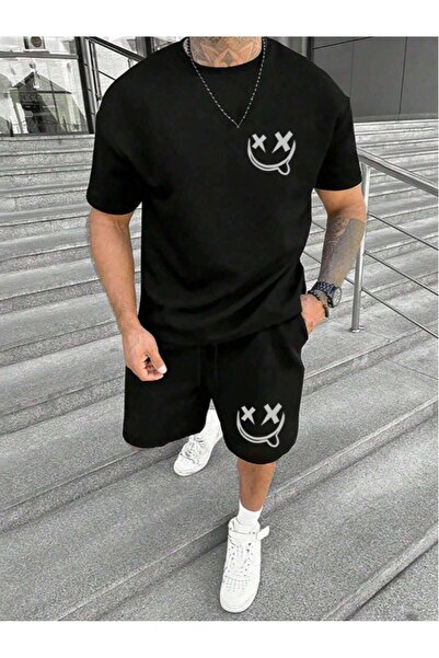 Tarzsokak طقم تي شيرت وشورت رجالي بأكمام قصيرة من Manfinity Homme باللون الأبيض