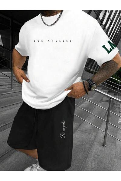 Tarzsokak Σετ ανδρικών καλοκαιρινών μπλουζών και σορτς Manfinity Homme με στά...