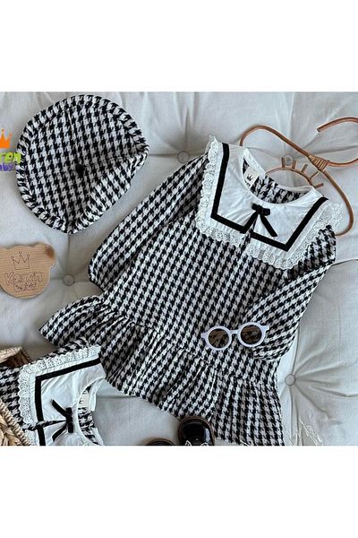 morwind Girl's Baby Dress Holidays Special Occasion Dress with Hat Detail