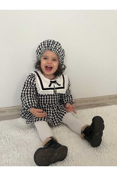 morwind Girl's Baby Dress Holidays Special Occasion Dress with Hat Detail