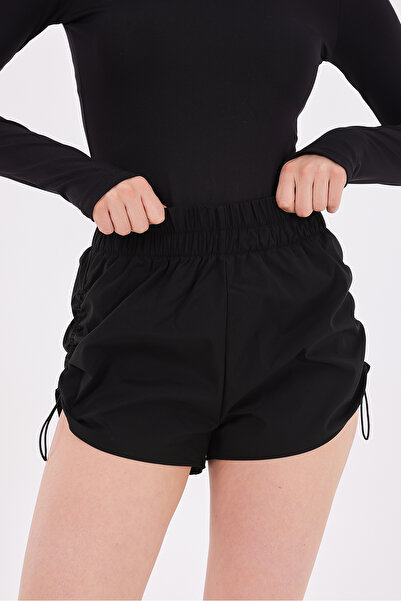 Scorp Nova Kadın Paçaları Ayarlanabilir Spor Şort Siyah