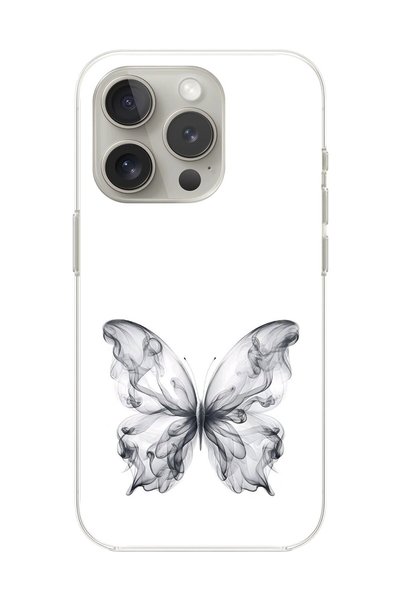 Dali Design حافظة شفافة متوافقة مع هاتف iPhone 15 Pro بتصميم فراشة سموكي