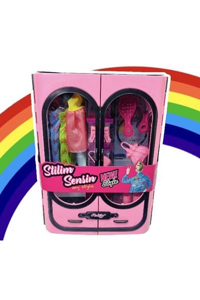FEN TOYS Barbie Dress Wardrobe Style Toy Set Stylish Clothes Closet with Accessories
