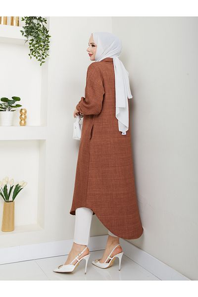 MODAMÜNASİP Great Pocket Detailed Linen Tunic