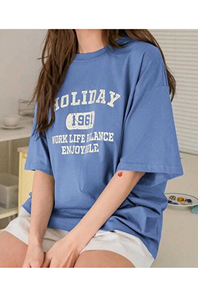 KOZİA OUTDOORS ΜΑΛΚΟΤΣΜΠΕΪ ΕΚΤΥΠΩΤΟ ΤΥΠΟΥ HOLIDAY OVERSIZE UNISEX BASIC T-SHIRT