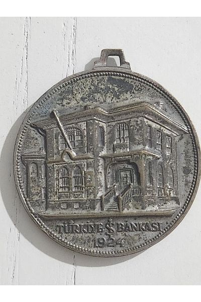 Edi Antik 1974 Date Türkiye İş Bankası 50.Yıl Commemorative Medal. 4 cm in Diameter