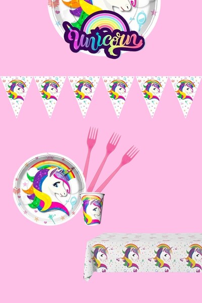 Evabrite Σετ προμηθειών για πάρτι γενεθλίων Unicorn 16 Personality Economic