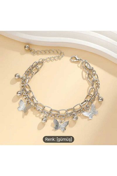 prestij sanal market Elegant Butterfly Silver Color Bracelet