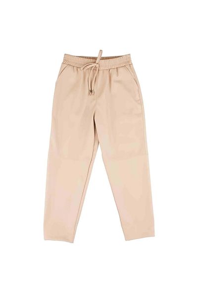 best kids Girl's Stone Color Leather Trousers