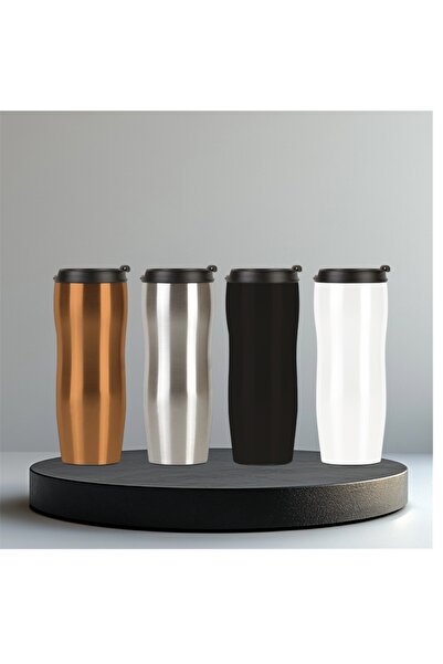 STE 450ml Mat Siyah Paslanmaz Çelik Termos Bardak Mug