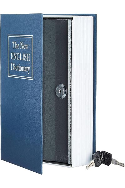 racoonco Book Shaped Storage Box with 2 Pcs Keys, Box for Hide Money and Jewellery Various Colours