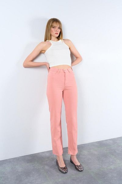 COTTONLAB Pantaloni drepti - Pudra