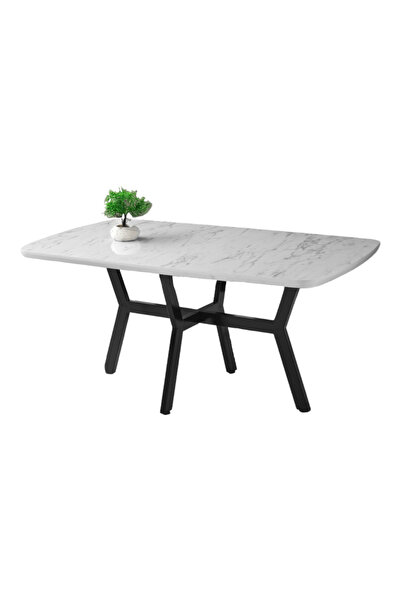 Viento Mobilya Adel Marmo Desen Highgloss Sabit 160X90 Masa