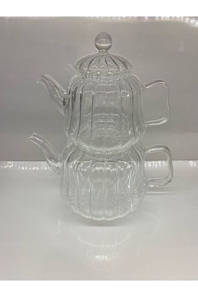 Babe home Heat Resistant Borosilicate Teapot Striped Model 600ml and 1000ml