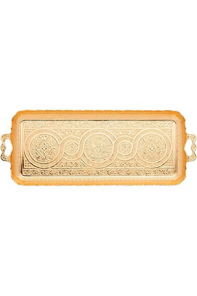 KT HOME Cafe & Beverage Service for 2 People 33X14Cm Rectangular Tray with Handles