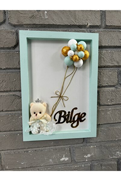 Neşeli Atölyem Dikdörtgen ayıcıklı bebek odası kapı duvar süsü