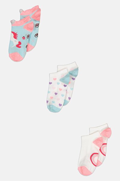 Bebe Kids Girl 3 Pairs Ankle Socks, Multicolor
