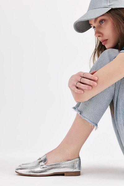 Yaya by Hotiç Lame Damen-Loafer-Schuhe 01AYY 307890 A210