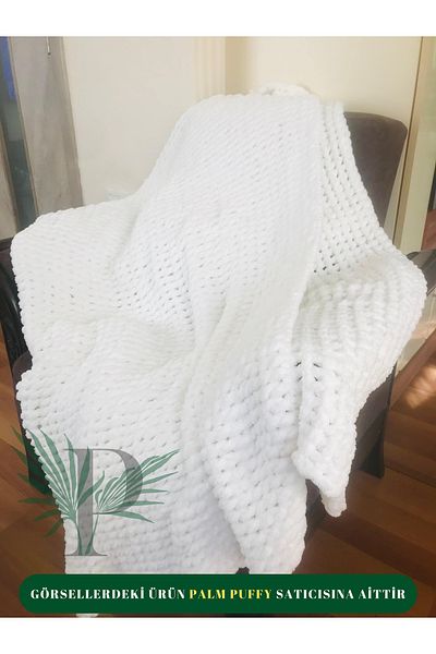 Alize Palm Puffy Snow White 150X 200 Single Blanket