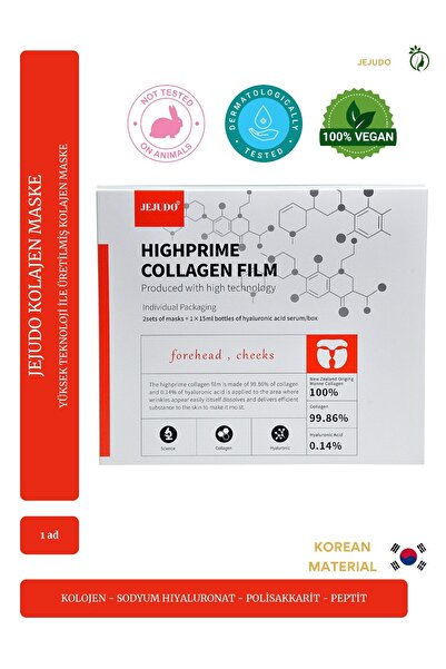 JEJUDO Highprime Collagen Film 2 Set (2 Yüz 1 Alın)+15ml Altın Kolajen Serum, Nemlendirici&Sıkılaştırıcı