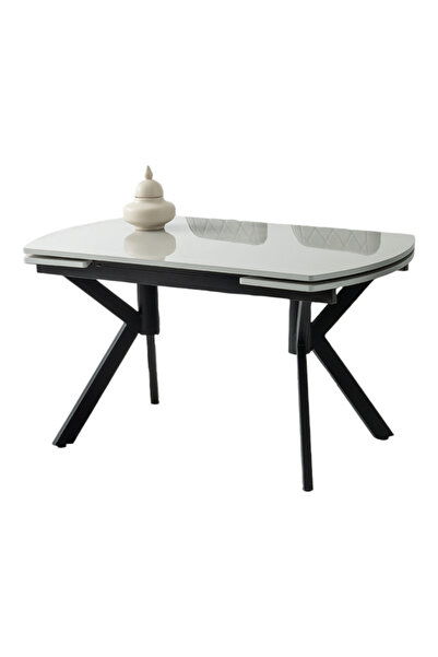 Viento Mobilya Still Açık Gri Renk Highgloss Norte Ayak Yanlardan Açılır 130X80 Masa (Açılımış Ölçüsü 182X80)