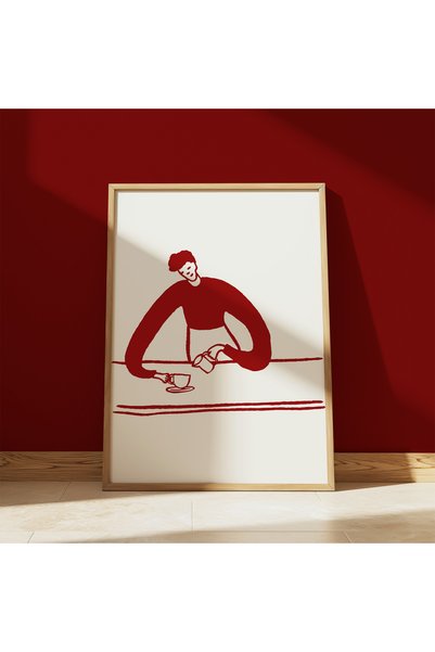 DES VU PRINT Barista Posteri, Kahve Temalı Kahve Köşesi Çerçevesiz Poster
