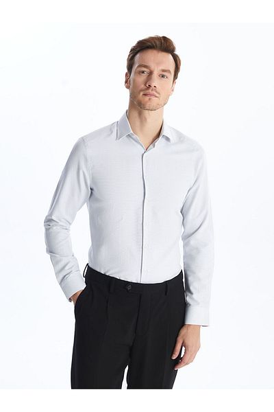 LC Waikiki New Season Slim Fit Long Sleeve Dobby Men's Textured Shirt - S4Ck24Z8