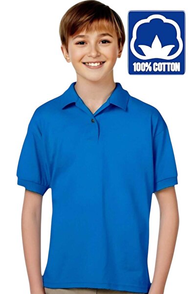 Uniquetrenders Tricou cu gât polo pentru băieți - 100% bumbac, uniformă casua...