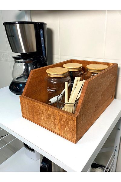 Limon Dekor Wooden 45 Record Box - Organizer Box - Wooden 45 Record Box