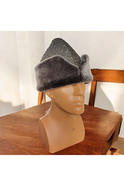 AbbasShop Hakiki Deri Kalpak Gerçek Deri Ertuğrul Şapkası Kafkas Kalpağı
