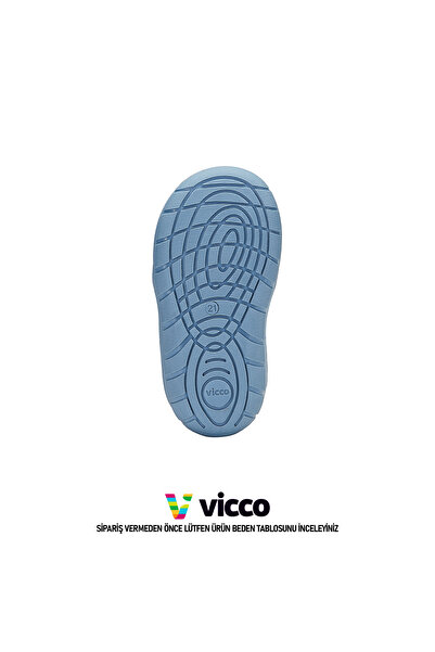 Vicco Color Model Rahat Kalıp Unisex İlk Adım Bebek ve Çocuk Ev Ayakkabısı Kot Panduf Panduf