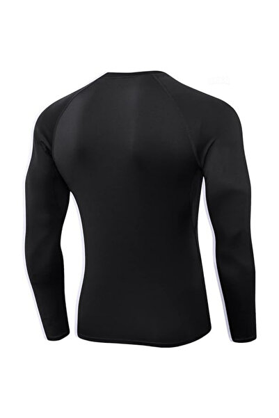 RUTBİL SPORTS 2'Lİ SİYAH BODY + UZUN PRO TAYT-SPOR -FİTNESS-GYM-KOŞU-FUTBOL-ANTRENMAN ALT ÜST 2'Lİ SET SİYAH