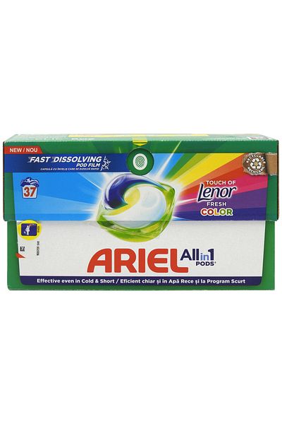 Ariel Detergent De Rufe Capsule, All In 1 Pods Touch Of Lenor Color, 37 Bucati