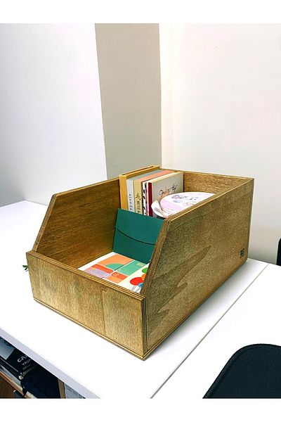 Limon Dekor Wooden 45 Record Box - Organizer Box - Wooden 45 Record Box