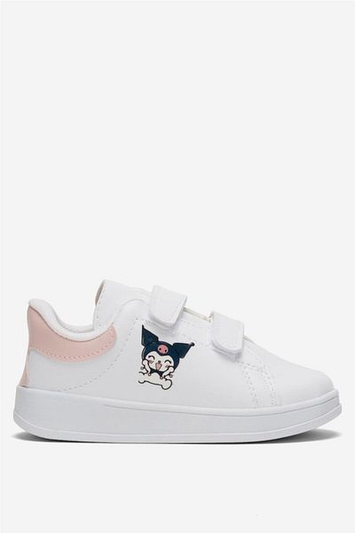 Liger Children's Kuromi Printed Velcro Unisex Sports Shoes White - Powder