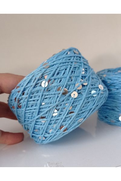rüya hobi 2'Li Big Pullu Cotton-Cotton Yarn - Blue Code:17