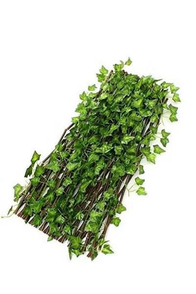 co arma 1.2m Large Expandable Bamboo Fence with Artificial Plants for Deck and Garden Decoration