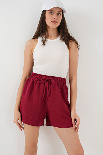 Bigdart Kadın Rahat Kalıp Şort 5327 - Kırmızı