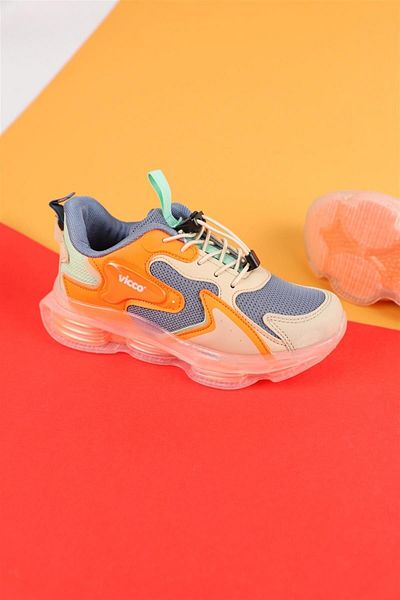 Vicco Size 32-37 Men's and Children's Blue-Orange Sports Shoes Casual