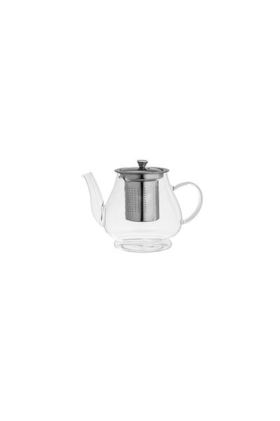 casa rosa Thermal glass tea pot with steel strainer 800 ml