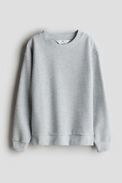 H&M Waffled cotton sweatshirt