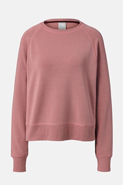 Tchibo Women Round Neck Long Sleeves Knit Sweatshirt, Dusky Pink