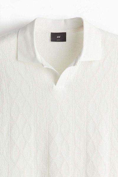 H&M Slim Fit Textured polo shirt