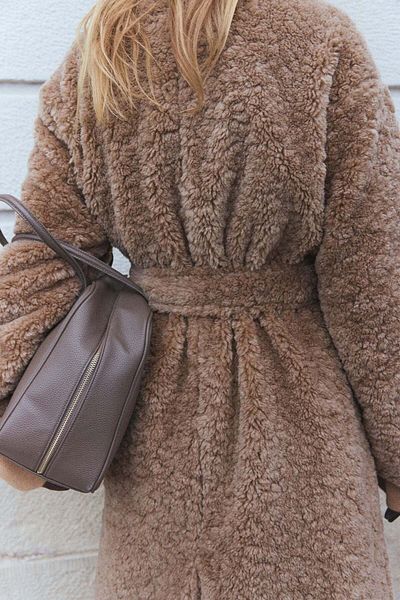 H&M Fluffy tie-belt coat