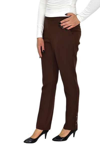 Nazal Women's Elastic Waist Fabric Trousers with Tapered Legs Bgl-St04323