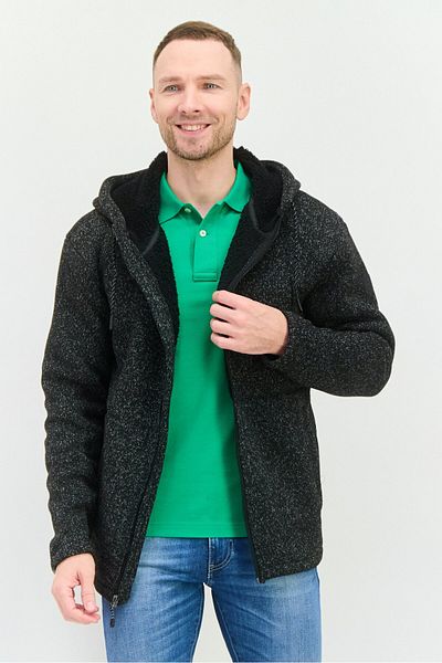 Free Country Men Hooded Heather Long Sleeves Sweatshirt, Black