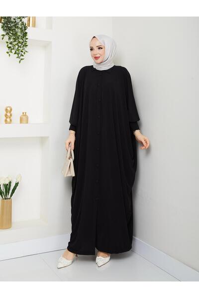 MODAMÜNASİP Giy Çık İşlevsel Ferace Elbise Hat Belli Etmeyen Su Gibi Akan Kumaşıyla