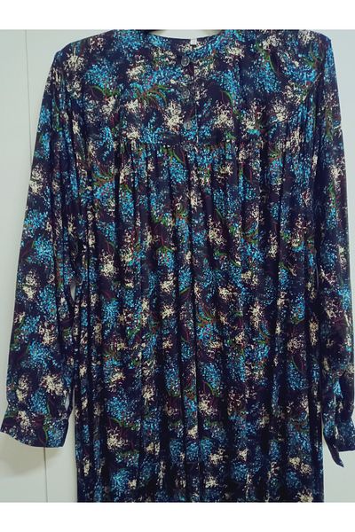 hoaryage Robadan Rochie de mamă cu mânecă lungă, 100% viscoză, cu flori de trandafir, rochie de rugăciune